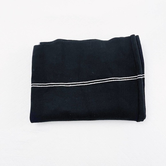 Zara Wide Leg Cropped Pants Black White Trim SZ L - Picture 6 of 8